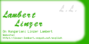 lambert linzer business card